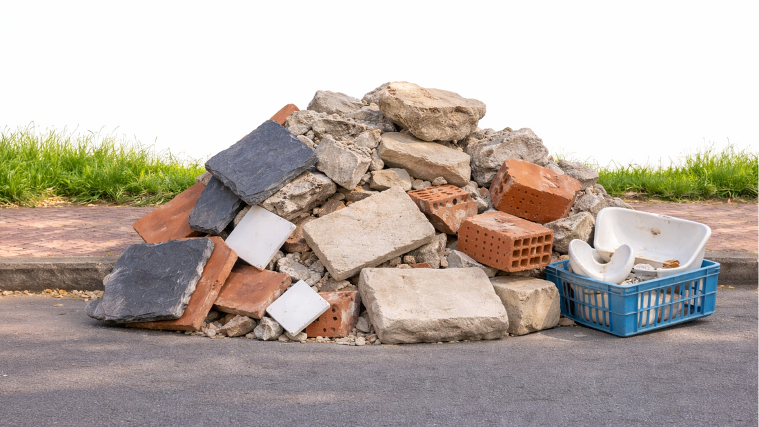 Containerdienst für Bauschutt verwendbar Höhl Containerdienst GmbH - Fliesen, Keramik, Beton, Naturstein, Naturschiefer, Waschkeramik, Ziegelstein, Poroton zur Entsorgung.