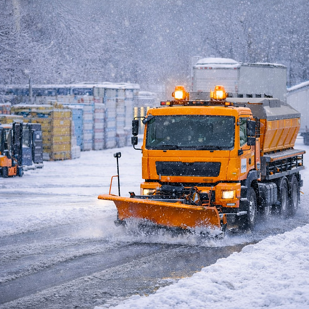 Winterdienst für Gewerbe, Industrie und Logistikflächen in Spreyer und Umgebung. Sichere Nutzbarkeit bei Schnee und Eis.